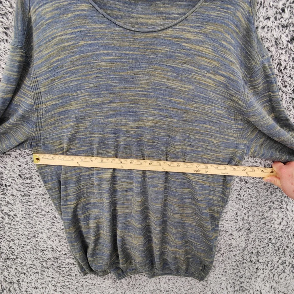 John Varvatos Men Minimalist Linen Cotton Sweater XL Blue Green Space Dye Marled